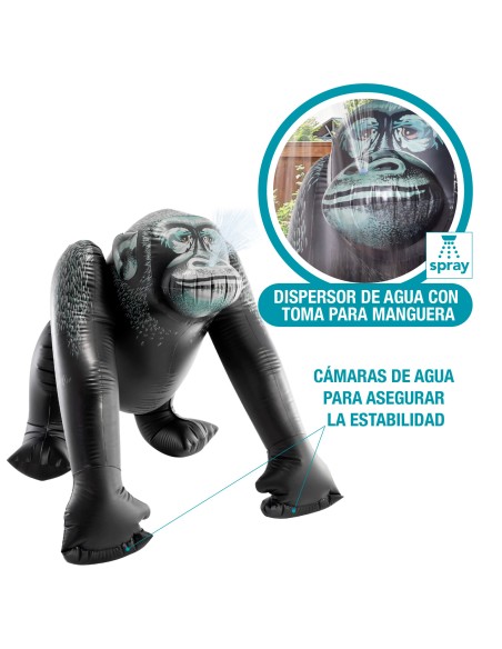 Gorila gigante insuflável com jato de água | Distria