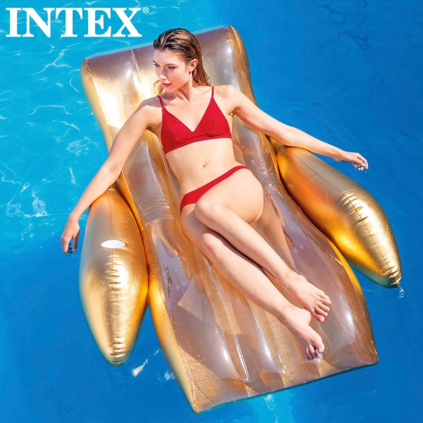 Assento Insuflável INTEX Cor Ouro com Posa-copos - Distria