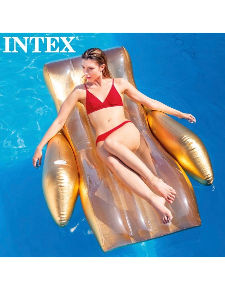 Assento Insuflável INTEX Cor Ouro com Posa-copos - Distria