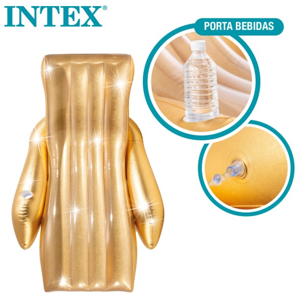 Assento Insuflável INTEX Cor Ouro com Posa-copos - Distria