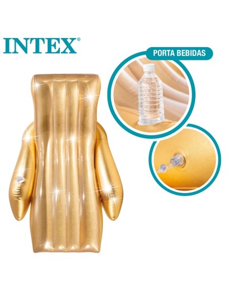 Assento Insuflável INTEX Cor Ouro com Posa-copos - Distria