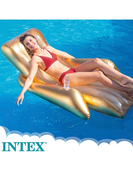 Assento Insuflável INTEX Cor Ouro com Posa-copos - Distria