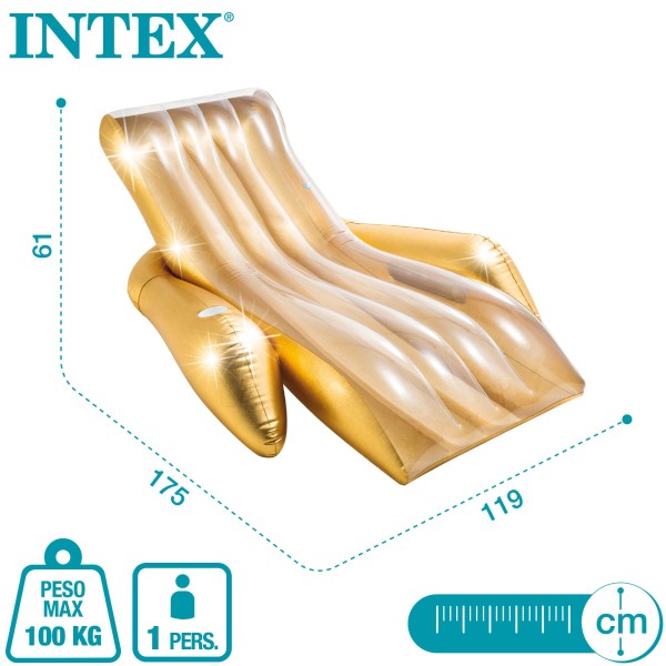 Assento Insuflável INTEX Cor Ouro com Posa-copos - Distria