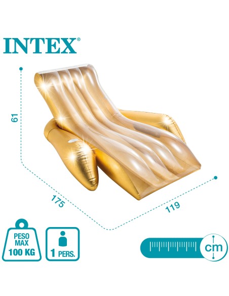 Assento Insuflável INTEX Cor Ouro com Posa-copos - Distria