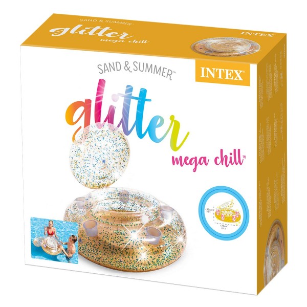 Geleira Insuflável com Purpurina e 5 Posa-copos INTEX - Distria