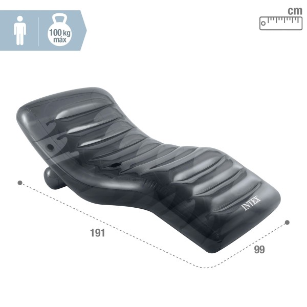 Espreguiçadeira inflável cinza semitransparente INTEX | Distria