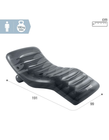 Espreguiçadeira inflável cinza semitransparente INTEX | Distria