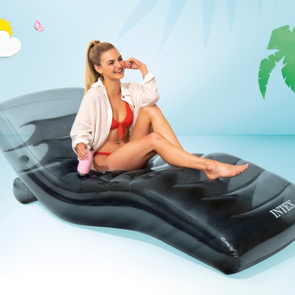 Espreguiçadeira inflável cinza semitransparente INTEX | Distria