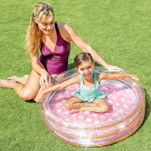 Piscina Insuflável Infantil Rosa com Purpurina - Distria