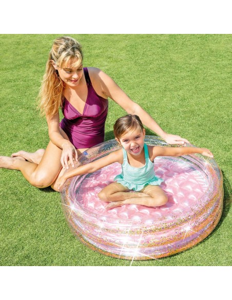 Piscina Insuflável Infantil Rosa com Purpurina - Distria