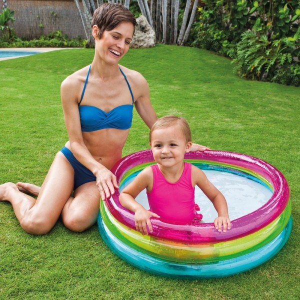 Piscina insuflável 3 aros transparentes | Insufláveis Intex