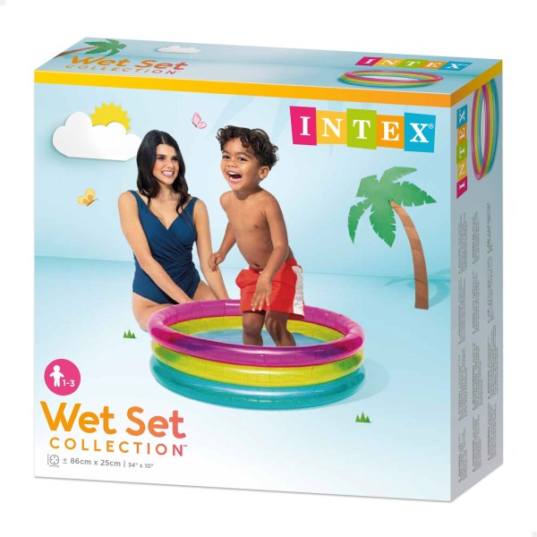Piscina insuflável 3 aros transparentes | Insufláveis Intex