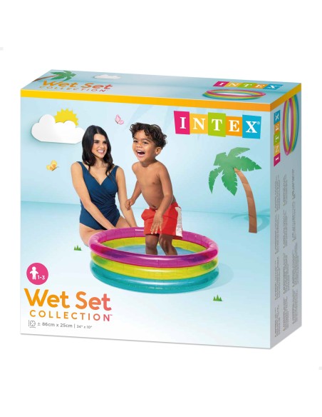 Piscina insuflável 3 aros transparentes | Insufláveis Intex
