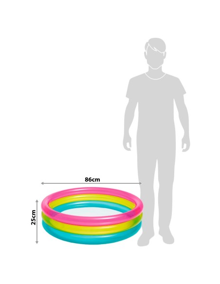 Piscina insuflável 3 aros transparentes | Insufláveis Intex