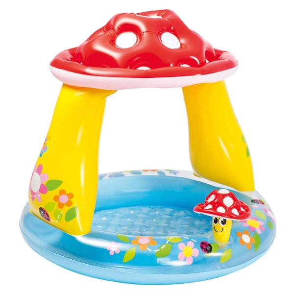 Piscina insuflável infantil Intex com cogumelo e guarda-sol | Piscinas para crianças