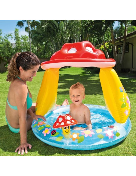 Piscina insuflável infantil Intex com cogumelo e guarda-sol | Piscinas para crianças