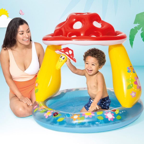 Piscina insuflável infantil Intex com cogumelo e guarda-sol | Piscinas para crianças
