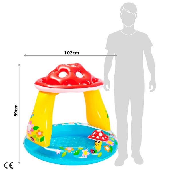 Piscina insuflável infantil Intex com cogumelo e guarda-sol | Piscinas para crianças