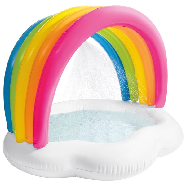 Piscina insuflável para bebês com guarda-sol e spray de água | BrinquedosOnline.pt