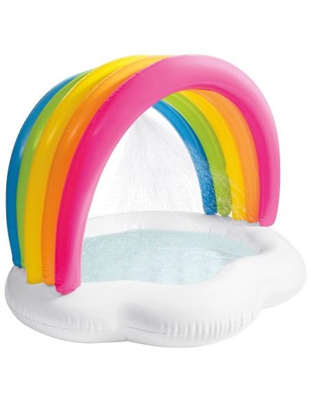 Piscina insuflável para bebês com guarda-sol e spray de água | BrinquedosOnline.pt