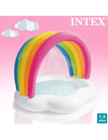 Piscina insuflável para bebês com guarda-sol e spray de água | BrinquedosOnline.pt