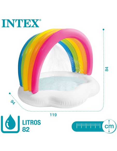 Piscina insuflável para bebês com guarda-sol e spray de água | BrinquedosOnline.pt