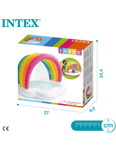 Piscina insuflável para bebês com guarda-sol e spray de água | BrinquedosOnline.pt