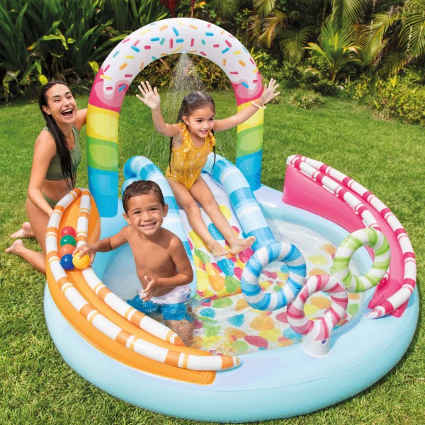Centro de jogo insuflável INTEX c/ bolas e corrediça | Distria