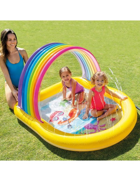 Piscina Infantil Arco-íris INTEX com Arco e pulverizador - Distria