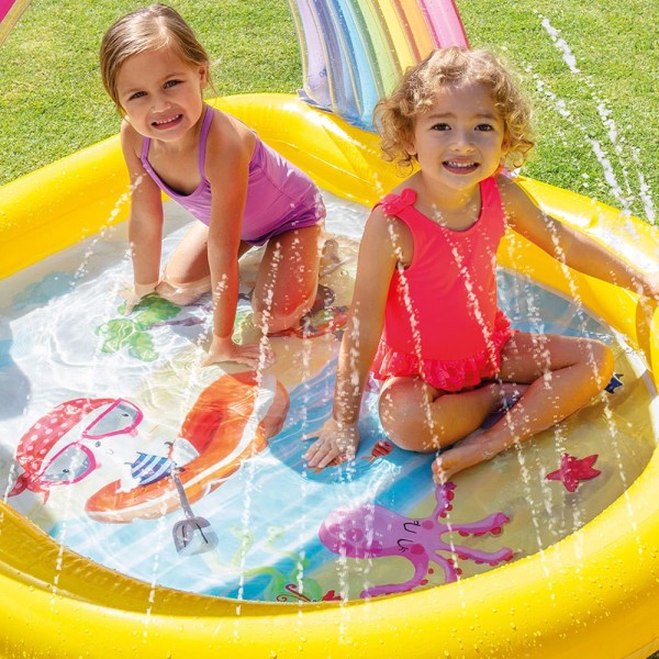 Piscina Infantil Arco-íris INTEX com Arco e pulverizador - Distria