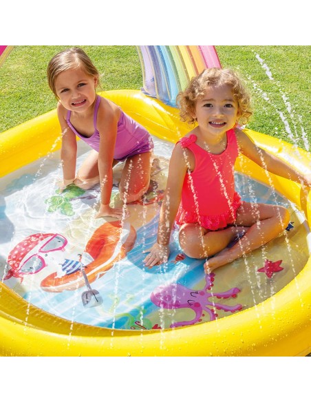Piscina Infantil Arco-íris INTEX com Arco e pulverizador - Distria