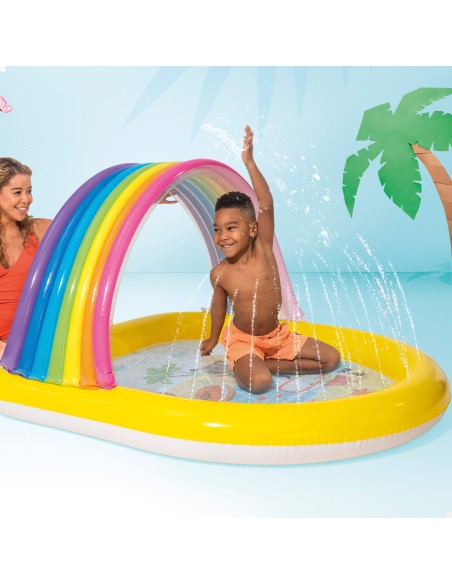 Piscina Infantil Arco-íris INTEX com Arco e pulverizador - Distria