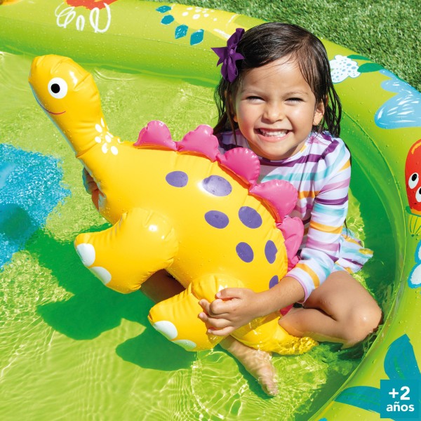Brinquedoteca de dinossauros com escorrega e chuveiro INTEX | Distria