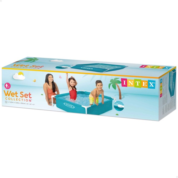 Piscina infantil Intex Mini Small Frame de forma quadrada | Piscinas infantis para jardim ou terraço, encontra a sua em Distria!