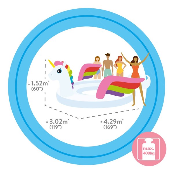 Ilha Insuflável Unicórnio INTEX para 4 pessoas - Distria