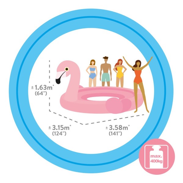 Colchonete Flamingo Mega Gigante INTEX para 4 - Distria