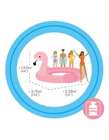 Colchonete Flamingo Mega Gigante INTEX para 4 - Distria