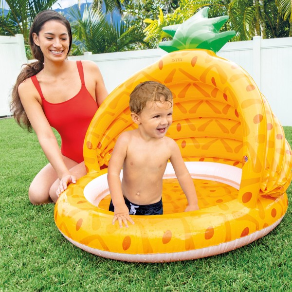 Piscina insuflável com toldo ananás para crianças| Distria