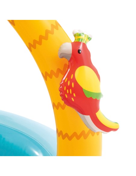 Piscina inflável tropical com toldo e animais infláveis | Distria