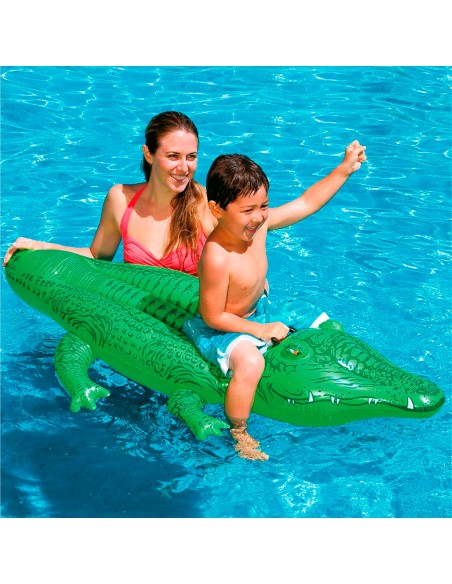 Crocodilo insuflável para a praia ou a piscina | Colchões e figuras insufláveis originais online em Distria