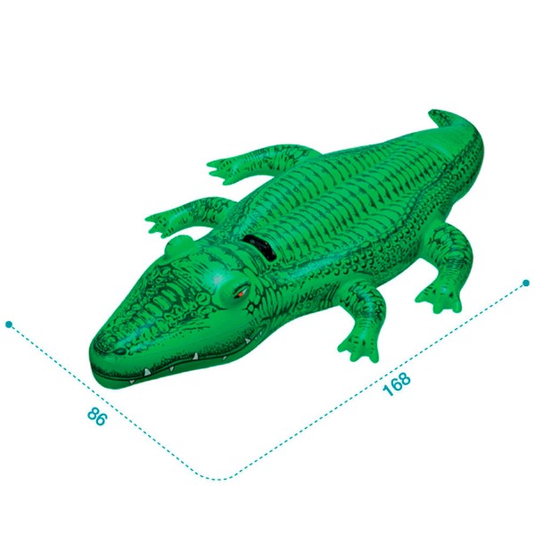 Crocodilo insuflável para a praia ou a piscina | Colchões e figuras insufláveis originais online em Distria