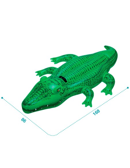 Crocodilo insuflável para a praia ou a piscina | Colchões e figuras insufláveis originais online em Distria