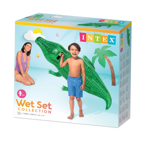 Crocodilo insuflável para a praia ou a piscina | Colchões e figuras insufláveis originais online em Distria