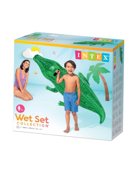 Crocodilo insuflável para a praia ou a piscina | Colchões e figuras insufláveis originais online em Distria