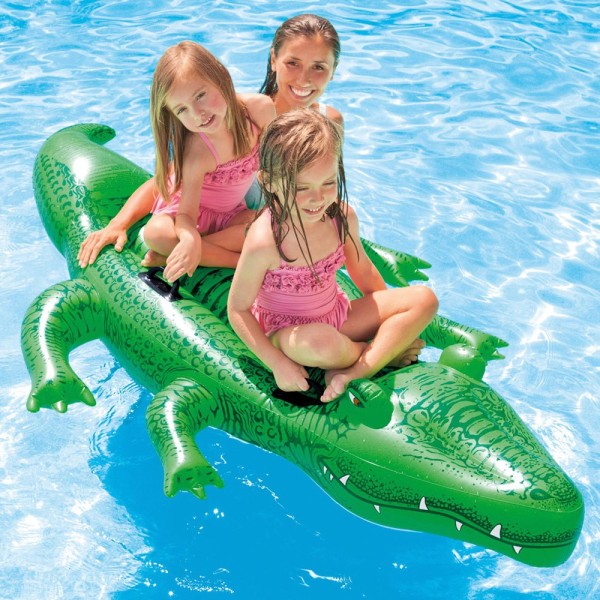 Crocodilo insuflável para a praia ou a piscina | Colchões e figuras insufláveis originais online em Distria