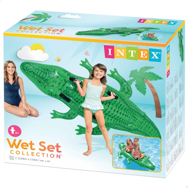 Crocodilo insuflável para a praia ou a piscina | Colchões e figuras insufláveis originais online em Distria