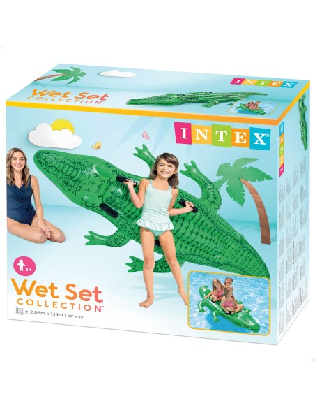 Crocodilo insuflável para a praia ou a piscina | Colchões e figuras insufláveis originais online em Distria
