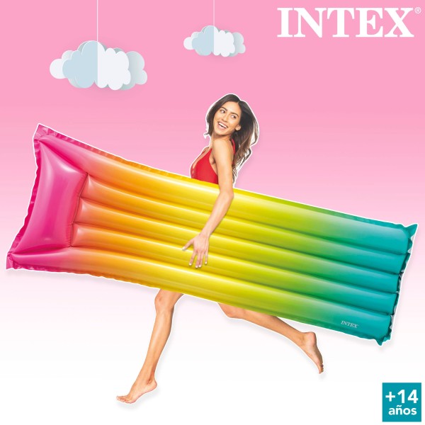 Colchão insuflável INTEX arco-íris- Colchões| Distria