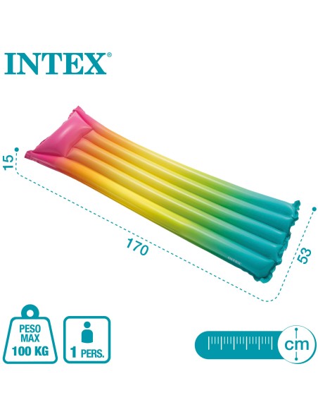 Colchão insuflável INTEX arco-íris- Colchões| Distria