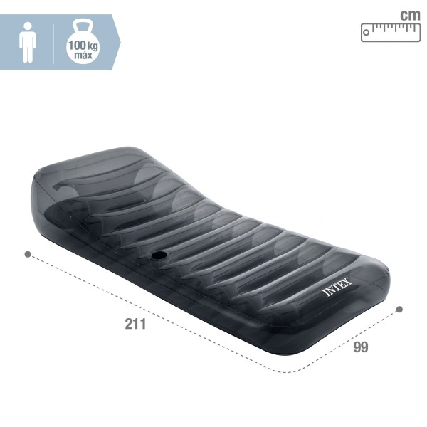 Espreguiçadeira inflável cinza INTEX | Distria